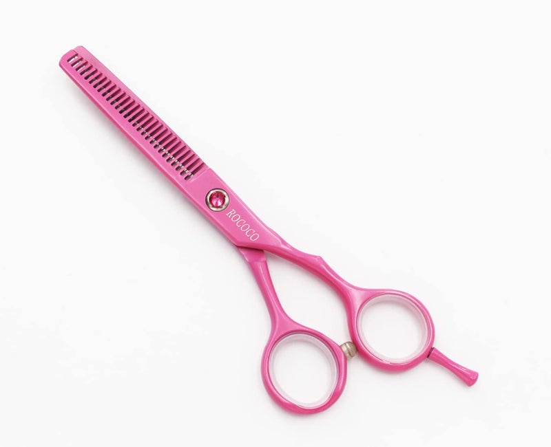 ROCOCO Professional 5.5 inch Pink Salon Hair Cutting Scissors and Hair Thinning Shears with Razor for Female Hairdresser(Pink) - Image 3